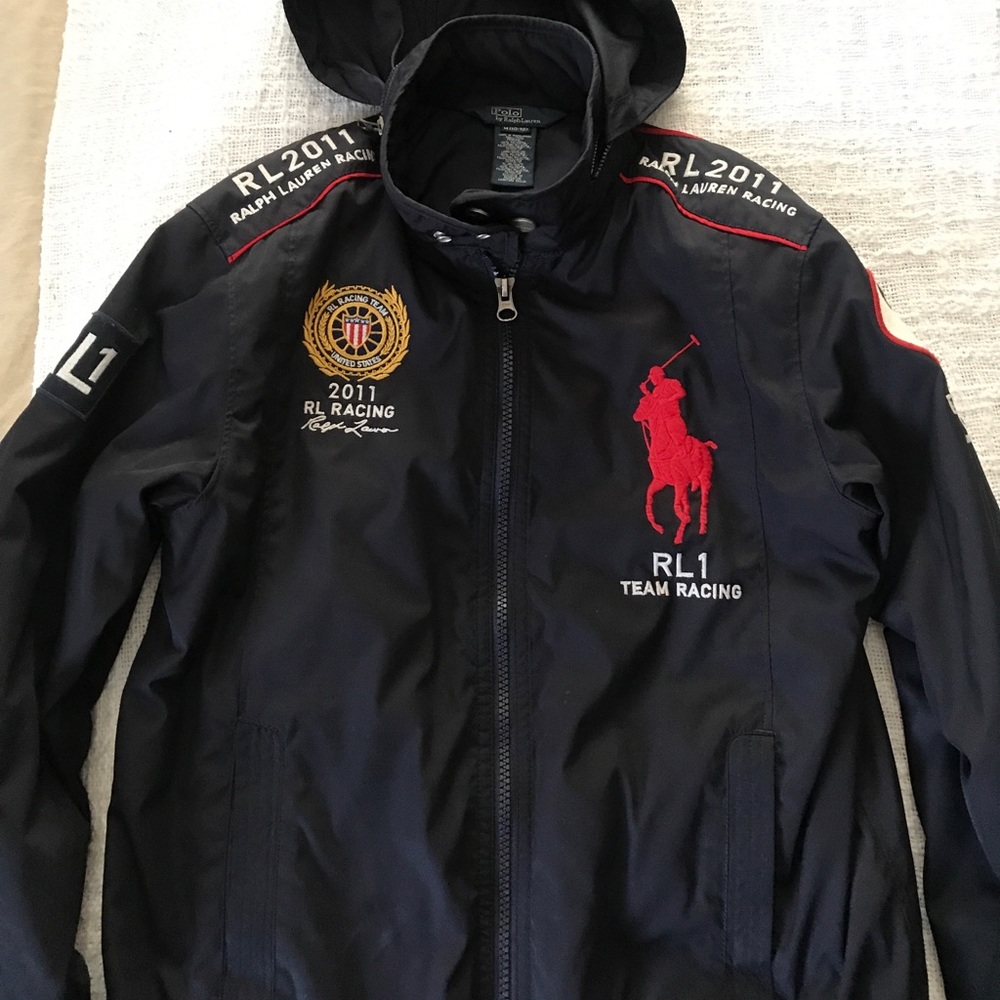 Kids Ralph Lauren USA Black Racing Jacket
